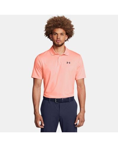 Under Armour Herenpolo Matchplay Flare Oranje / Midnight Marineblauw - Rood