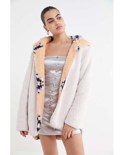 uo reversible teddy coat
