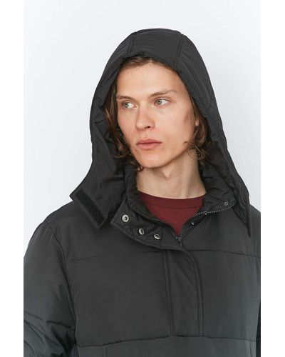 shore leave by urban outfitters black zip puffer jacket
