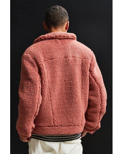 pink sherpa jacket mens