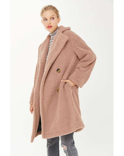 double breasted teddy coat
