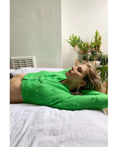 Urban Outfitters Uo Bobble Cardigan in Green - Lyst