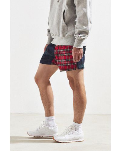 Urban Outfitters Uo Plaid Flannel Volley Short in Red for Men - Lyst