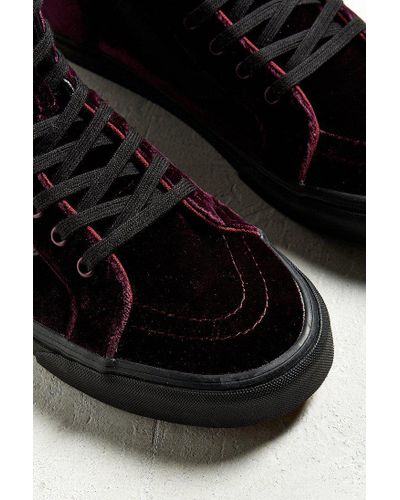Vans Vans Sk8-hi Reissue Burgundy Velvet Sneaker in Black for Men - Lyst