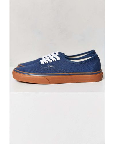 navy vans with gum sole