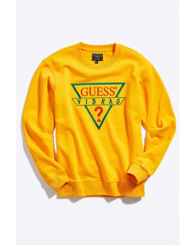 Guess Guess X J Balvin Vibras Crew Neck Sweatshirt in Yellow for Men - Lyst