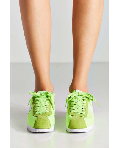 nike cortez lime green