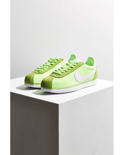 nike cortez lime green