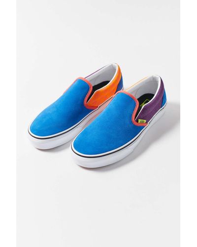 multi coloured slip on vans