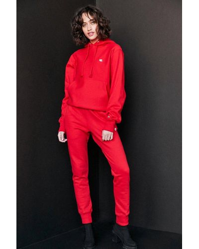 champion joggers red