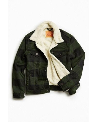 mens plaid trucker jacket