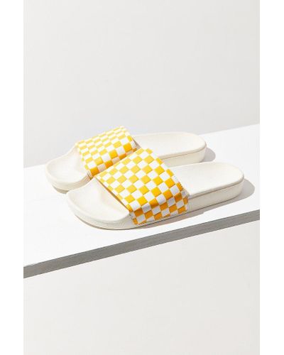 yellow slide on vans