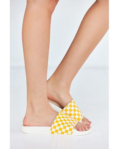yellow slide on vans
