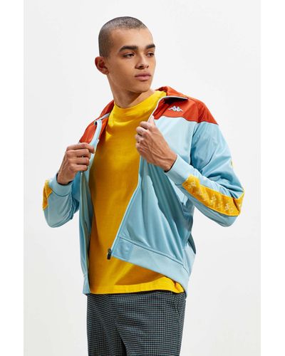 Kappa Synthetic Uo Exclusive Banda Anniston Velvet Tape Track Jacket in  Blue for Men - Lyst