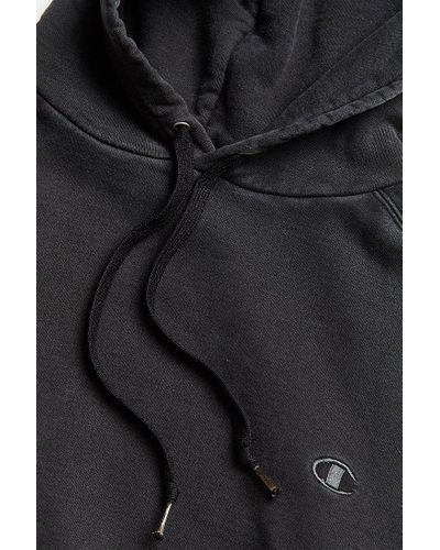 Champion Cotton Vintage Washed Black Small Logo Hoodie Sweatshirt for Men -  Lyst