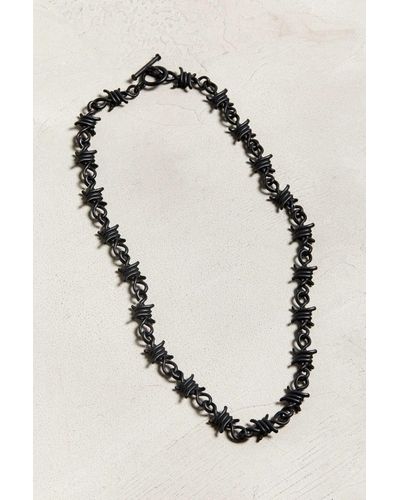 Urban Outfitters Barbed Wire Necklace in Black for Men | Lyst