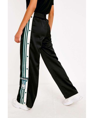 adidas Originals Synthetic Adibreak 3-stripe Black And Green Popper Track  Pants - Lyst