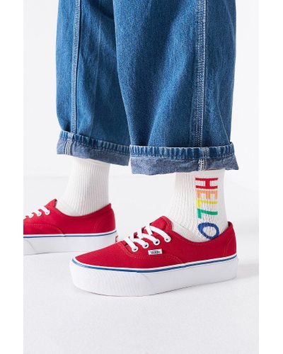 vans authentic platform red
