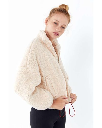 uo willow fuzzy drawstring jacket