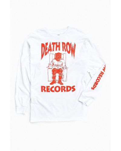 Urban Outfitters Cotton Death Row Records Long Sleeve Tee in White 