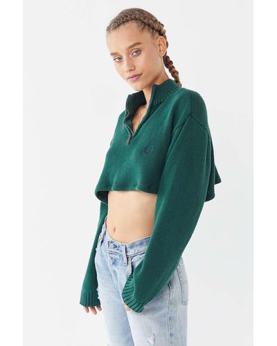 quarter zip cropped sweater