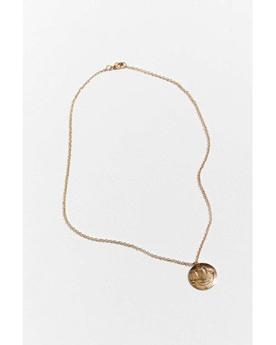 Urban Outfitters Smiley Face Pendant Necklace in Metallic for Men - Lyst