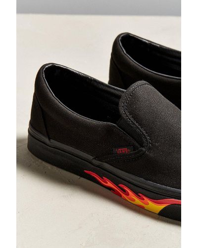 vans slip on flame wall