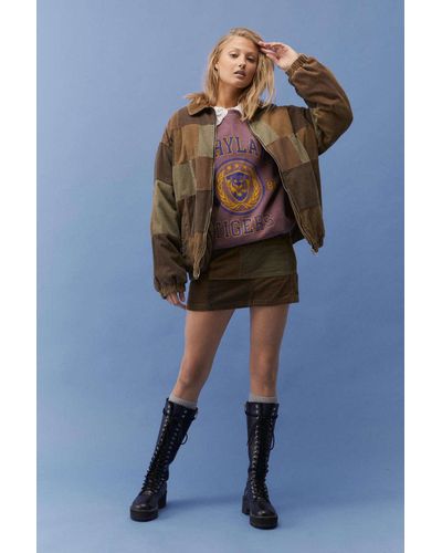 patchwork harrington jacket