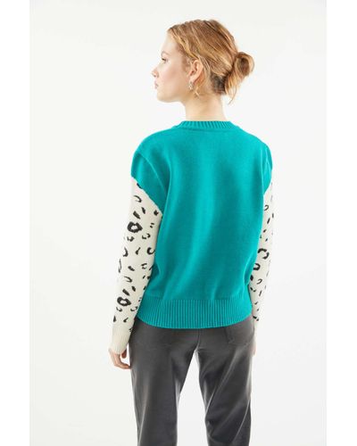 snow leopard knit sweater