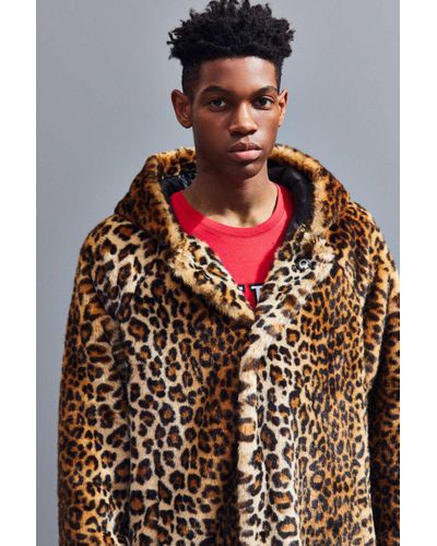 hooded leopard print coat