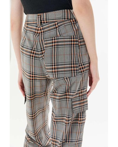 checkered cargo jogger pant