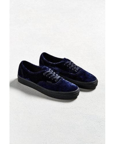 vans blue velvet shoes