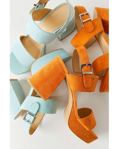 Uo Rachel Faux Leather Strappy Platform 