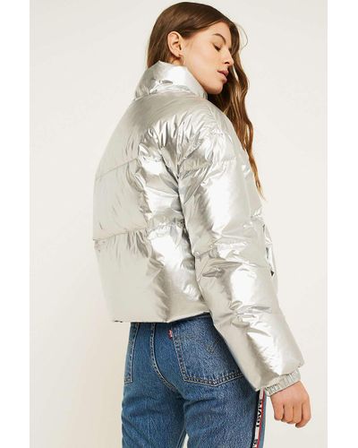 silver foil puffer jacket