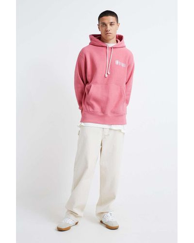 pink champion script hoodie