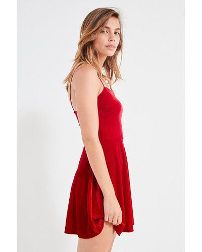 red velvet dress urban outfitters