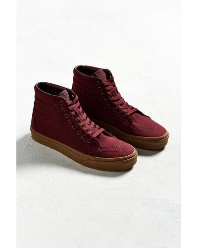 burgundy vans with gum sole