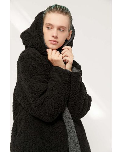 reversible hooded teddy jacket