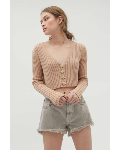 Urban Outfitters Uo Lucky V-neck Cropped Cardigan - Lyst