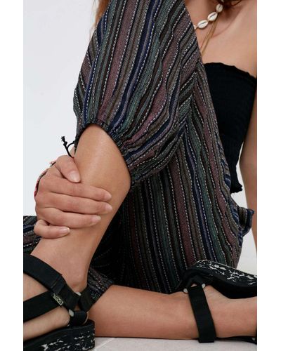 Urban Outfitters Cotton Uo Stripe World Jogger Trousers in Black - Lyst