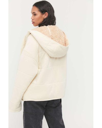 urban outfitters teddy jacket reversible