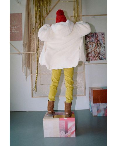 reversible hooded teddy jacket