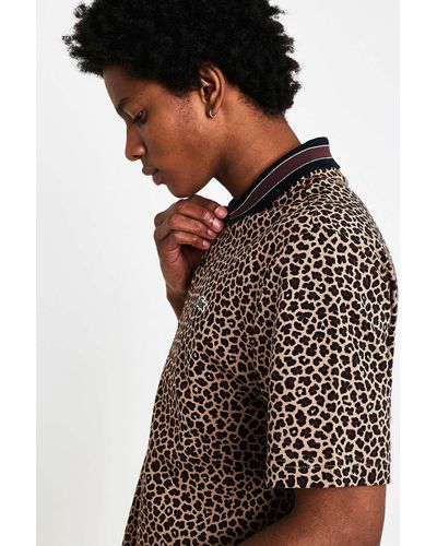 Lacoste L!ive Cotton Sand Leopard Print Polo Shirt in Brown for Men | Lyst  UK