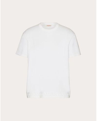 Valentino トワル イコノグラフ ディテール コットン Tシャツ おとこ ホワイト - ナチュラル
