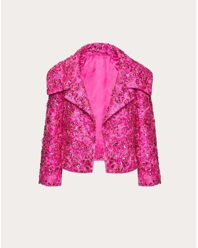 Valentino プティ ジャカード ジャケット 女性 Pink Pp - ピンク