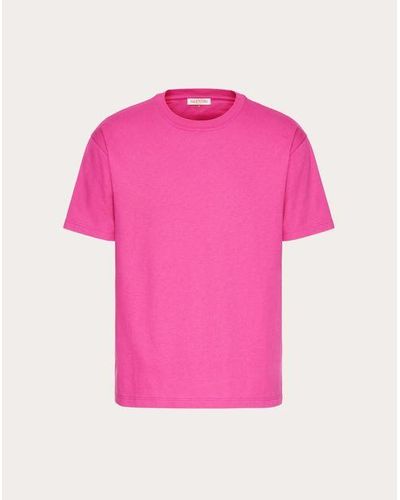 Valentino スタッズがあしらわれたコットン Tシャツ おとこ Pink Pp - ピンク