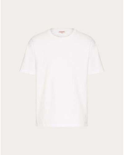 Valentino スタッズがあしらわれたコットン Tシャツ おとこ ホワイト - ナチュラル