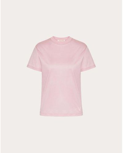 Valentino ジャージーコットン Tシャツ 女性 ローズ - ピンク