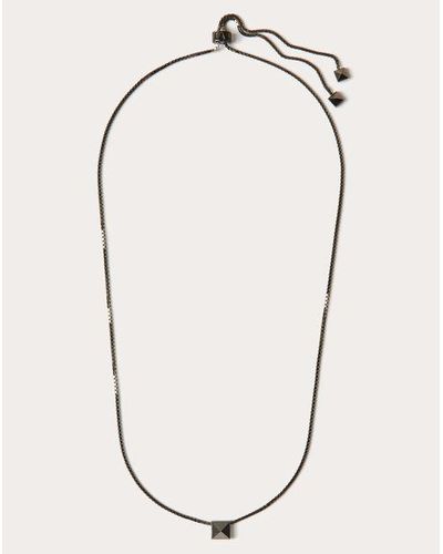 Valentino Garavani ロックスタッズ メタル ネックレス おとこ 鉛色 - ナチュラル