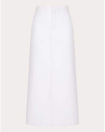 Valentino コンパクトポプリン スカート 女性 ホワイト
